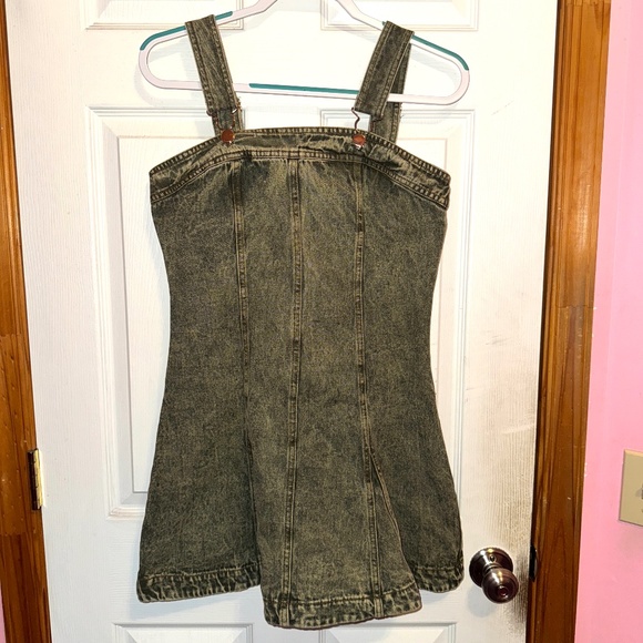 NanaMacs Washed Green Overall Dress NWT - Picture 2 of 9